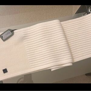 All Saints Cream Ribbed Scarf